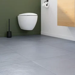 Carrelage sol et mur intérieur effet béton gris L.60 x l.60 cm x ép.10 mm, Newport- Outlet