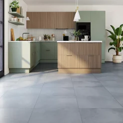 Carrelage sol et mur intérieur effet béton gris L.60 x l.60 cm x ép.10 mm, Newport- Outlet