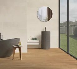 Carrelage sol et mur intérieur intérieur en grès cérame émaillé effet bois brut mat L.120 x l.20 cm x ép.9 mm, Atelier-Ecoceramic Hot