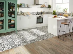 GoodHome Carrelage sol et mur intérieur effet carreau de ciment tons gris L.20 x l.20 cm x ép.8,2 mm, Konkrete