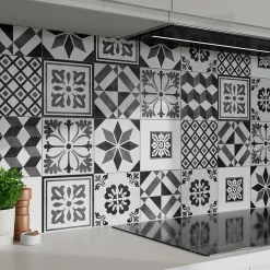 GoodHome Carrelage sol et mur intérieur effet carreau de ciment tons gris L.20 x l.20 cm x ép.8,2 mm, Konkrete