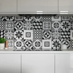 GoodHome Carrelage sol et mur intérieur effet carreau de ciment tons gris L.20 x l.20 cm x ép.8,2 mm, Konkrete