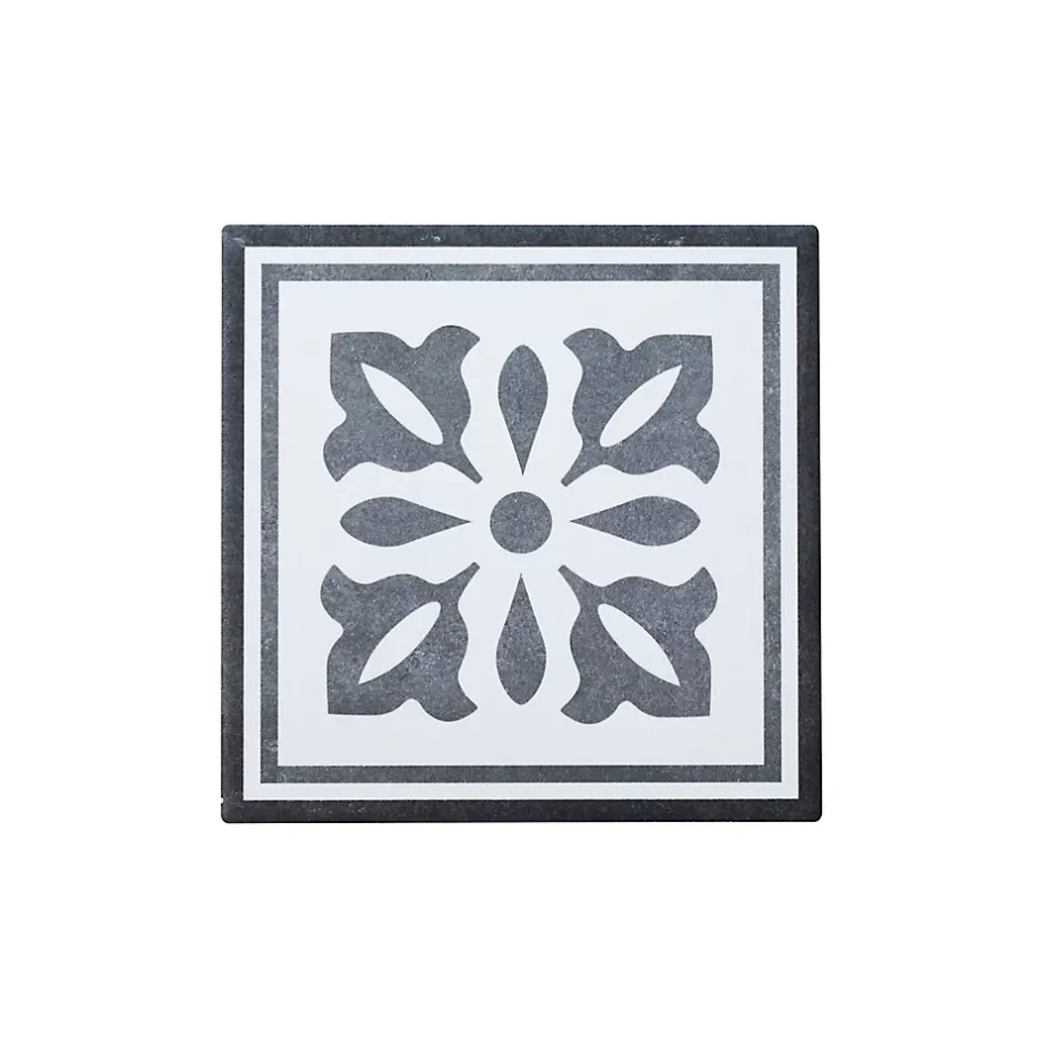 GoodHome Carrelage sol et mur intérieur effet carreau de ciment tons gris L.20 x l.20 cm x ép.8,2 mm, Konkrete