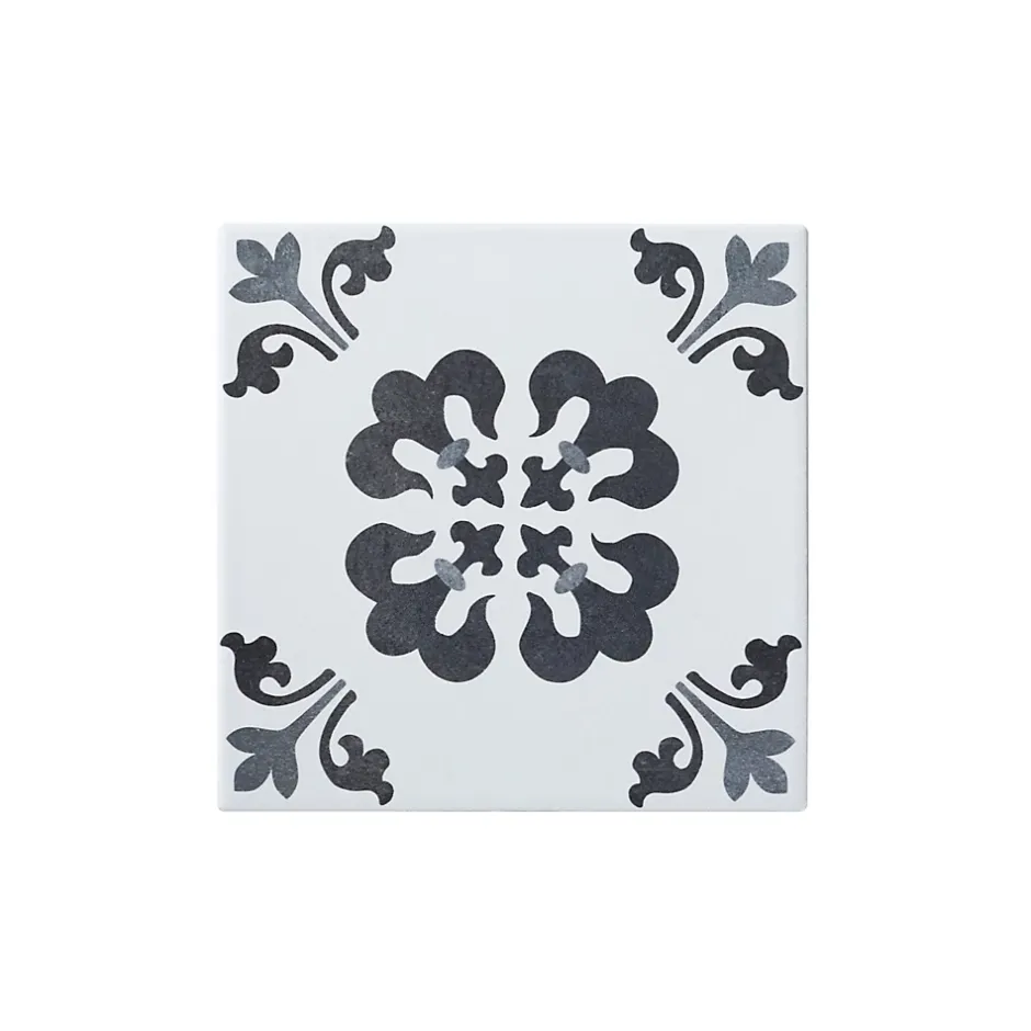 GoodHome Carrelage sol et mur intérieur effet carreau de ciment tons gris L.20 x l.20 cm x ép.8,2 mm, Konkrete