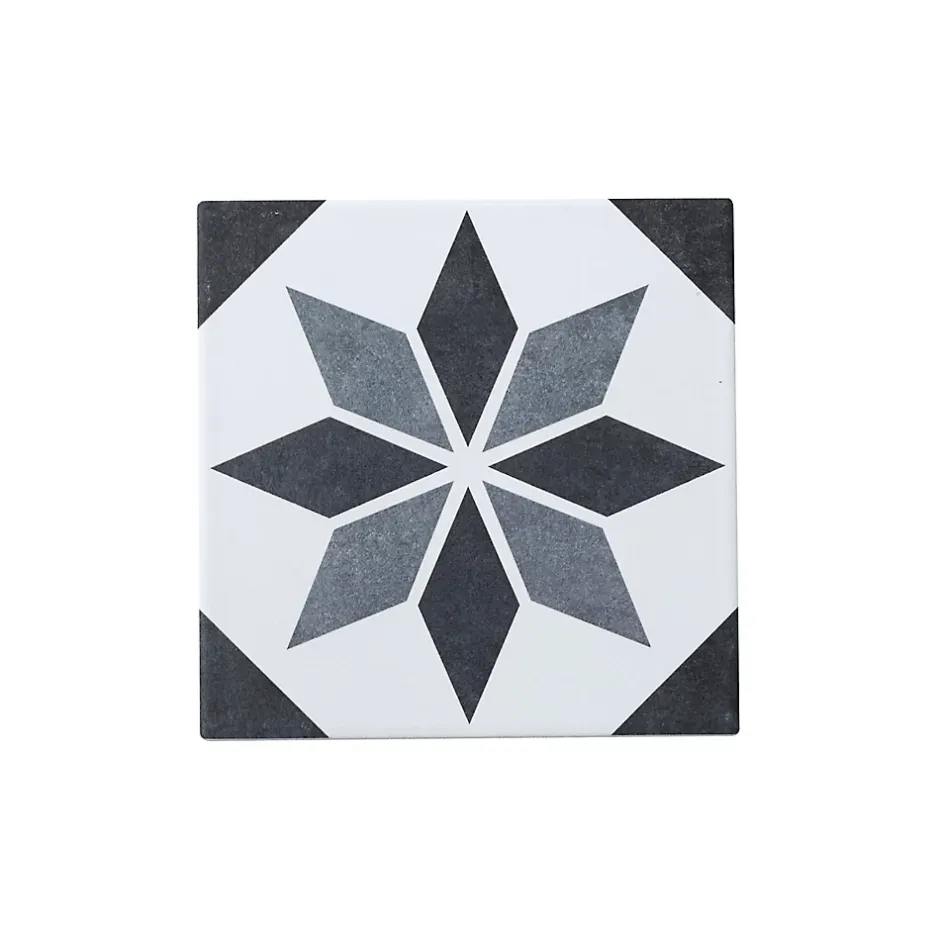 GoodHome Carrelage sol et mur intérieur effet carreau de ciment tons gris L.20 x l.20 cm x ép.8,2 mm, Konkrete