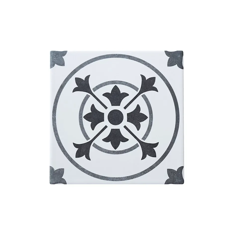 GoodHome Carrelage sol et mur intérieur effet carreau de ciment tons gris L.20 x l.20 cm x ép.8,2 mm, Konkrete