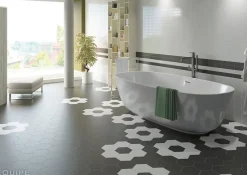 Equipe Ceramica Carrelage sol et mur intérieur hexagonal uni noir mat L.20 x l.17,5 cm x ép.8 mm, Hexa