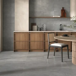 Carrelage sol et mur intérieur gris clair effet pierre L.60,4 x l.60,4 cm x ép.7,4 mm, Mitha- Online