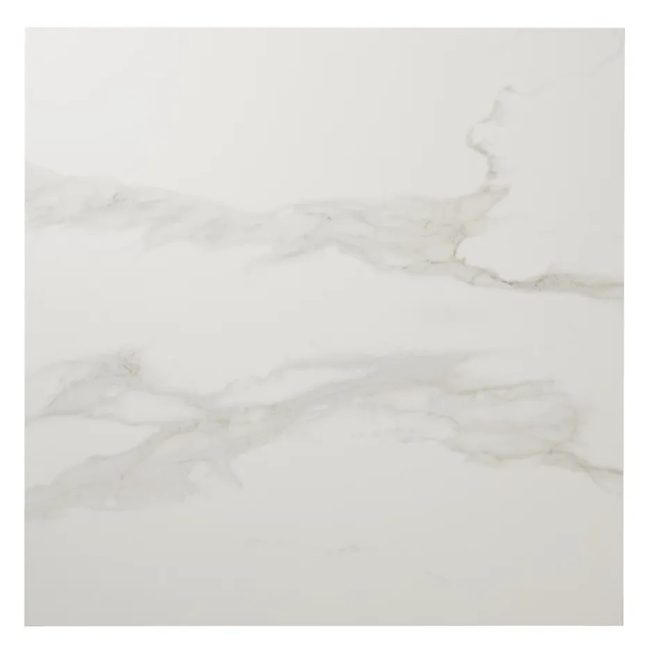 GoodHome Carrelage sol et mur intérieur effet marbre blanc mat L.60 x l.60 cm x ép.9 mm, Ultimate Marble