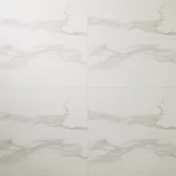 GoodHome Carrelage sol et mur intérieur effet marbre blanc mat L.60 x l.60 cm x ép.9 mm, Ultimate Marble