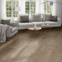 Carrelage sol et mur intérieur effet bois chevron mat L.60 x l.60 cm x ép.9 mm, Baku