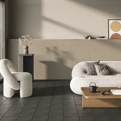 Carrelage sol et mur intérieur gris foncé effet ciment L.20 x l.20 cm x ép.7,4 mm, Glamour Slate