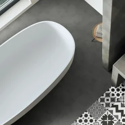 Carrelage sol et mur intérieur gris foncé effet ciment L.20 x l.20 cm x ép.7,4 mm, Glamour Slate