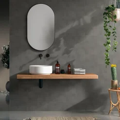 Carrelage sol et mur intérieur gris foncé effet ciment L.20 x l.20 cm x ép.7,4 mm, Glamour Slate