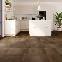 Carrelage sol et mur intérieur effet béton oxydé mat L.60 x l.60 cm x ép.9,5 mm, Ruano