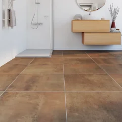 Carrelage sol et mur intérieur effet béton oxydé mat L.60 x l.60 cm x ép.9,5 mm, Ruano