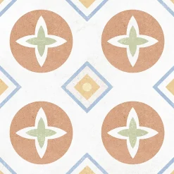 Carrelage sol et mur intérieur effet carreaux de ciment multicolores L.20 x l.20 cm x ép.7,4 mm, Liberty Multico