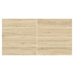 GoodHome Carrelage sol et mur intérieur effet bois brut beige L.60 x l.15 cm x ép.7,4 mm, Basilio Guigliano