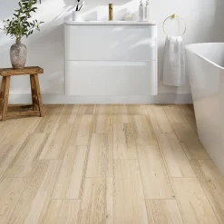 GoodHome Carrelage sol et mur intérieur effet bois brut beige L.60 x l.15 cm x ép.7,4 mm, Basilio Guigliano