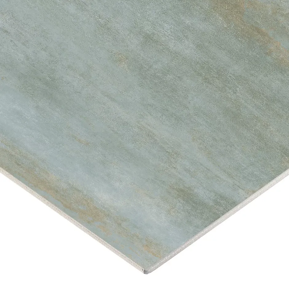 Carrelage sol et mur intérieur en grès cérame effet béton vert sauge mat L.61 x l.61 cm x ép.7,4 mm, Upper-Gresmalt Hot