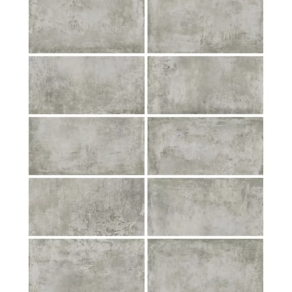 Carrelage sol et mur intérieur en grès cérame émaillé effet béton gris satin L.61 x l.61 cm x ép.8 mm, Malt- Discount
