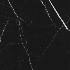 Carrelage sol et mur intérieur en grès cérame effet marbre noir mat L.60 x l.60 cm x ép.9 mm, Fiordo Tresor