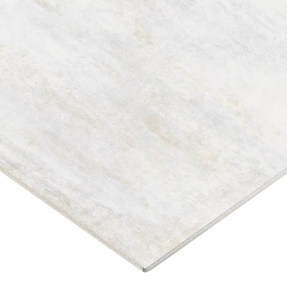 Carrelage sol et mur intérieur en grès cérame effet béton blanc mat L.60 x l.60 cm x ép.7,4 mm, Upper-Gresmalt Outlet