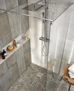 Carrelage sol et mur intérieur grès cérame blanc effet pierre l.30 x L.60 cm, Dourtio-