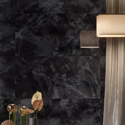 Carrelage sol et mur noir brillant Mirroir 60 x 120 cm