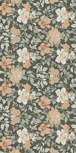 Carrelage sol et mur vert Floral 60 x 120 cm- Outlet