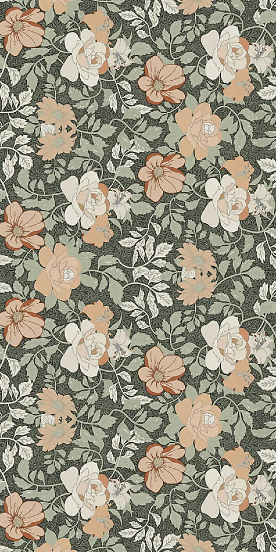 Carrelage sol et mur vert Floral 60 x 120 cm- Outlet