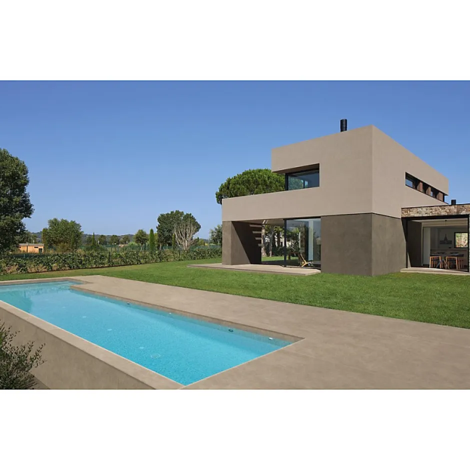 Aelle Carrelage Carrelage sol extérieur 20 mm dalle antidérapant effet béton ciré naturel 60x60 cm Boost natural ECRU