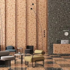 Carrelage sol extérieur antidérapant effet terrazzo 80x80 cm MONACO R ROJIZO ANTIDESLIZANTE-Aelle Carrelage Outlet