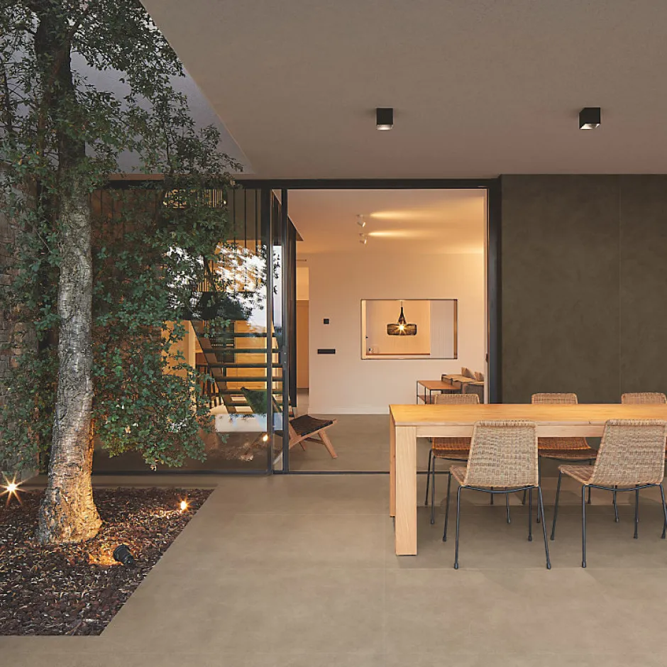 Aelle Carrelage Carrelage sol extérieur antidérapant effet béton ciré naturel 60x120 cm Boost natural umber