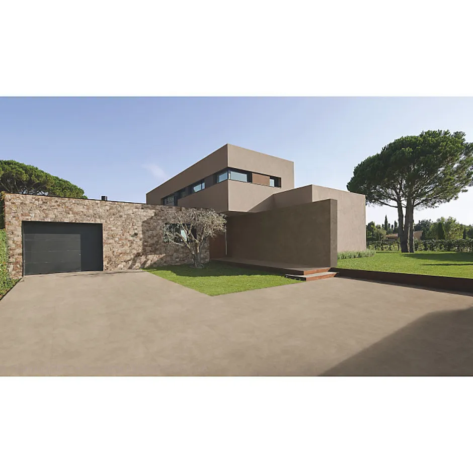 Aelle Carrelage Carrelage sol extérieur antidérapant effet béton ciré naturel 60x120 cm Boost natural umber