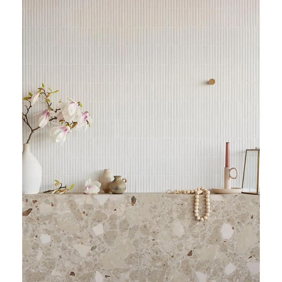 Carrelage sol extérieur antidérapant effet terrazzo 80x80 cm MONACO R BEIGE ANTIDESLIZANTE-Aelle Carrelage Clearance