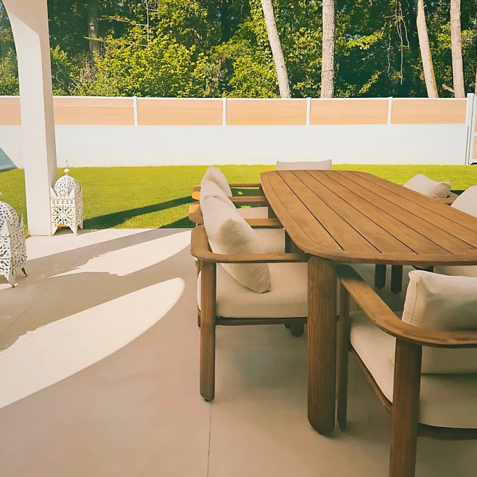 Aelle Carrelage Carrelage sol extérieur antidérapant effet béton ciré naturel 120x120 cm Boost natural Kaolin