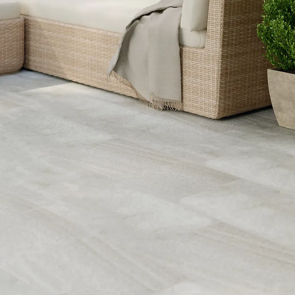 Carrelage sol extérieur beige effet pierre L.62 x l.31 cm x ép.7,4 mm, English Stone- Hot