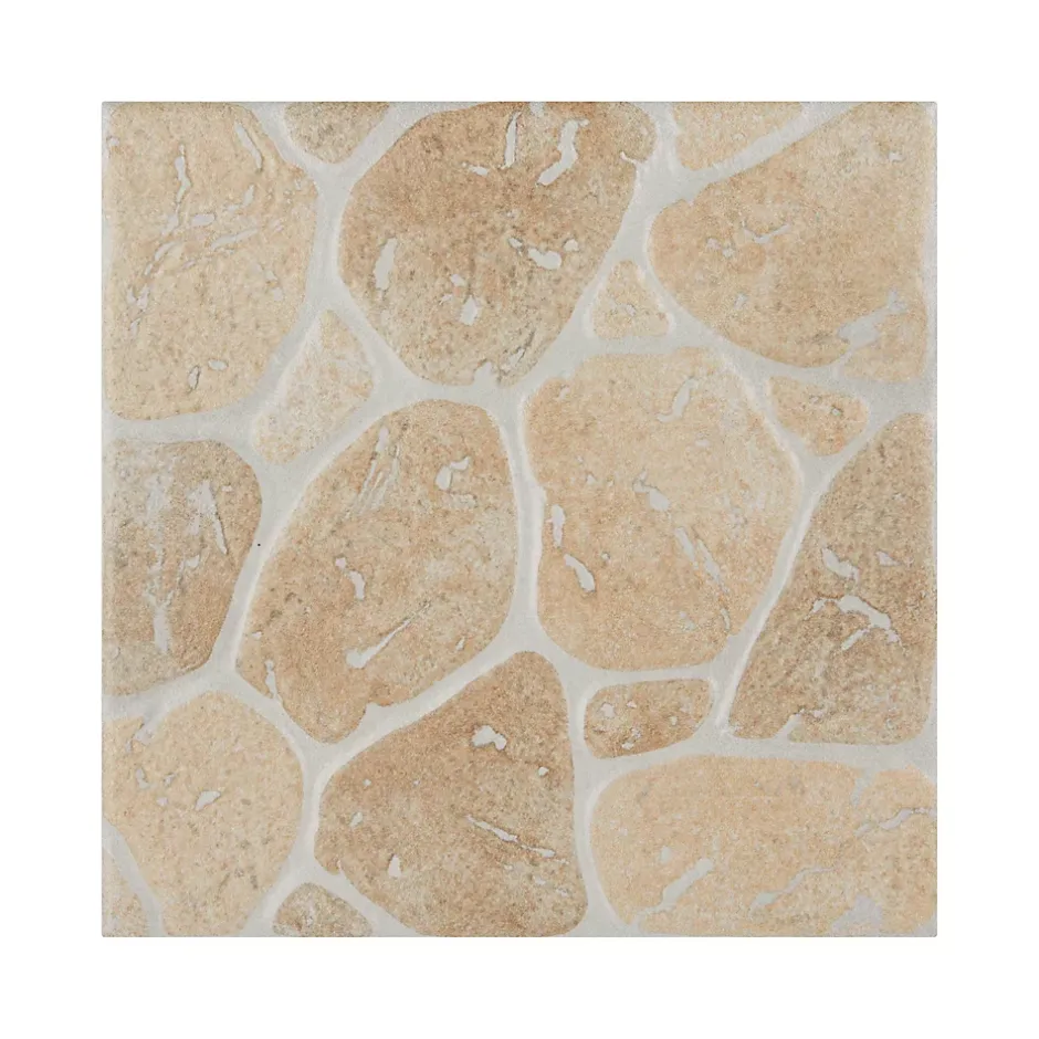 Carrelage sol extérieur effet pierre beige et marron L.30,38 x l.30,38 cm x ép.7 mm, Searocca- New