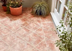 Carrelage sol extérieur effet terre cuite L.33,3 x l.33,3 cm x ép.7 mm, Terracotta