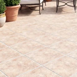 Carrelage sol extérieur effet terre cuite L.33,3 x l.33,3 cm x ép.7 mm, Terracotta