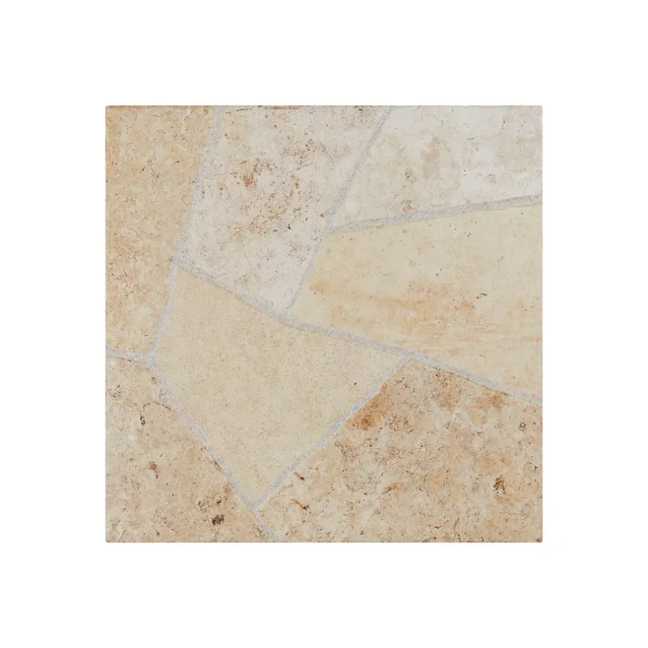 Carrelage sol extérieur effet pierre tons beiges L.42,04 x l.42,04 cm x ép.7,4 mm, Piazza- Best