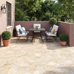 Carrelage sol extérieur effet pierre tons beiges L.42,04 x l.42,04 cm x ép.7,4 mm, Piazza- Best