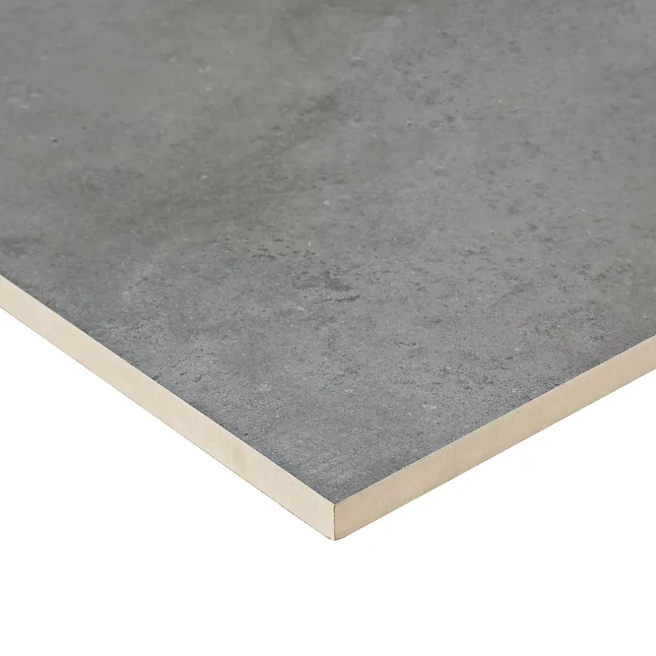Carrelage sol extérieur effet béton gris anthracite L.60 x l.60 cm x ép.20 mm, Rohe