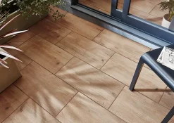 Carrelage sol extérieur effet bois marron clair L.60 x l.30 cm x ép.8,7 mm, Norwegio- New