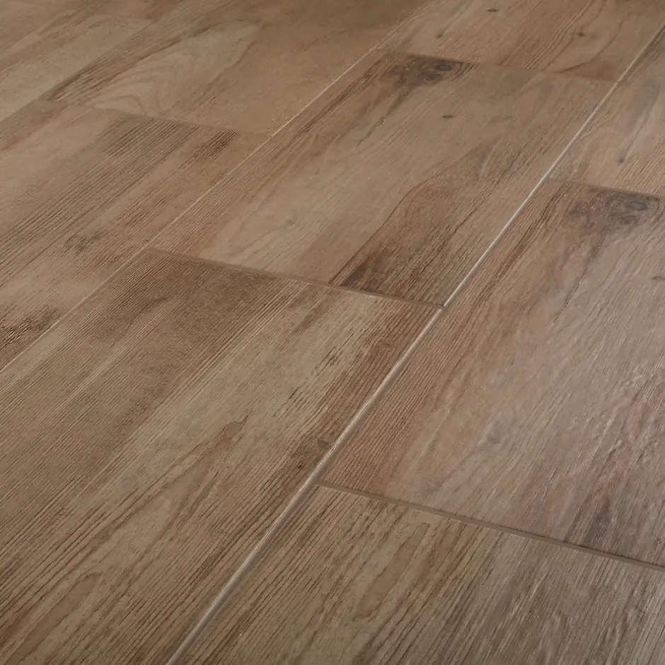 Carrelage sol extérieur effet bois marron clair L.60 x l.30 cm x ép.8,7 mm, Norwegio- New