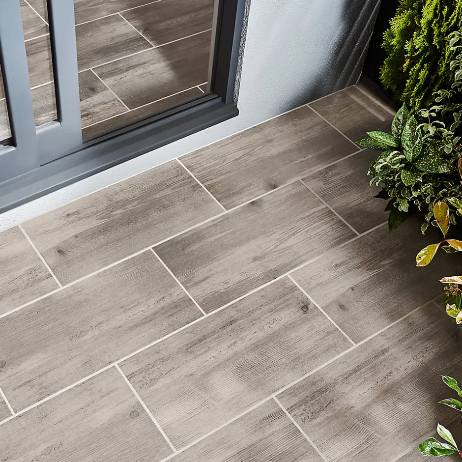 Carrelage sol extérieur effet bois gris clair L.60 x l.30 cm x ép.8,7 mm, Norwegio