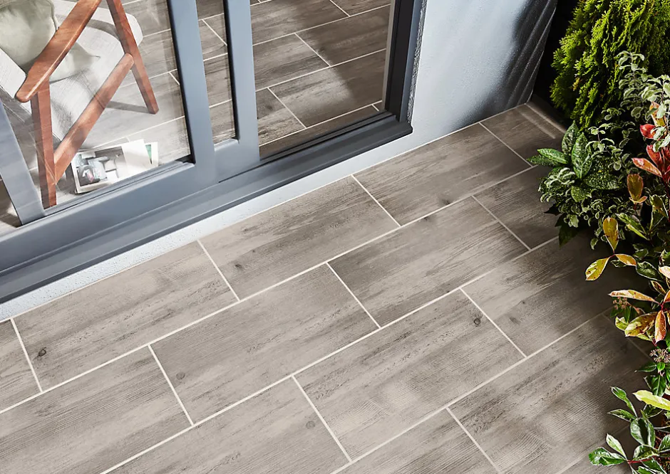 Carrelage sol extérieur effet bois gris clair L.60 x l.30 cm x ép.8,7 mm, Norwegio