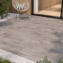 Carrelage sol extérieur effet bois gris clair L.60 x l.30 cm x ép.8,7 mm, Norwegio
