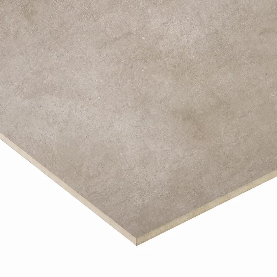 Alaplana Carrelage sol extérieur en grès cérame émaillé effet béton taupe l.60 x L.60 x ép.0.95 cm Rohe